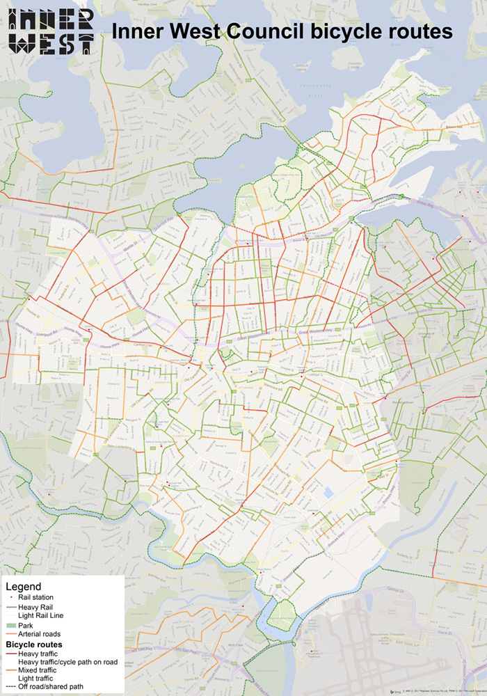 Walking and cycling routes Inner West Council